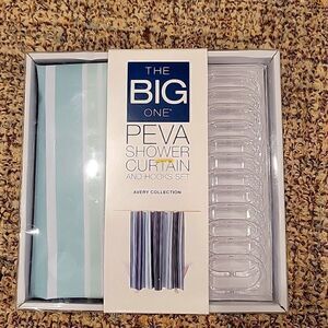 The Big one Peva Shower Curtain and hooks set